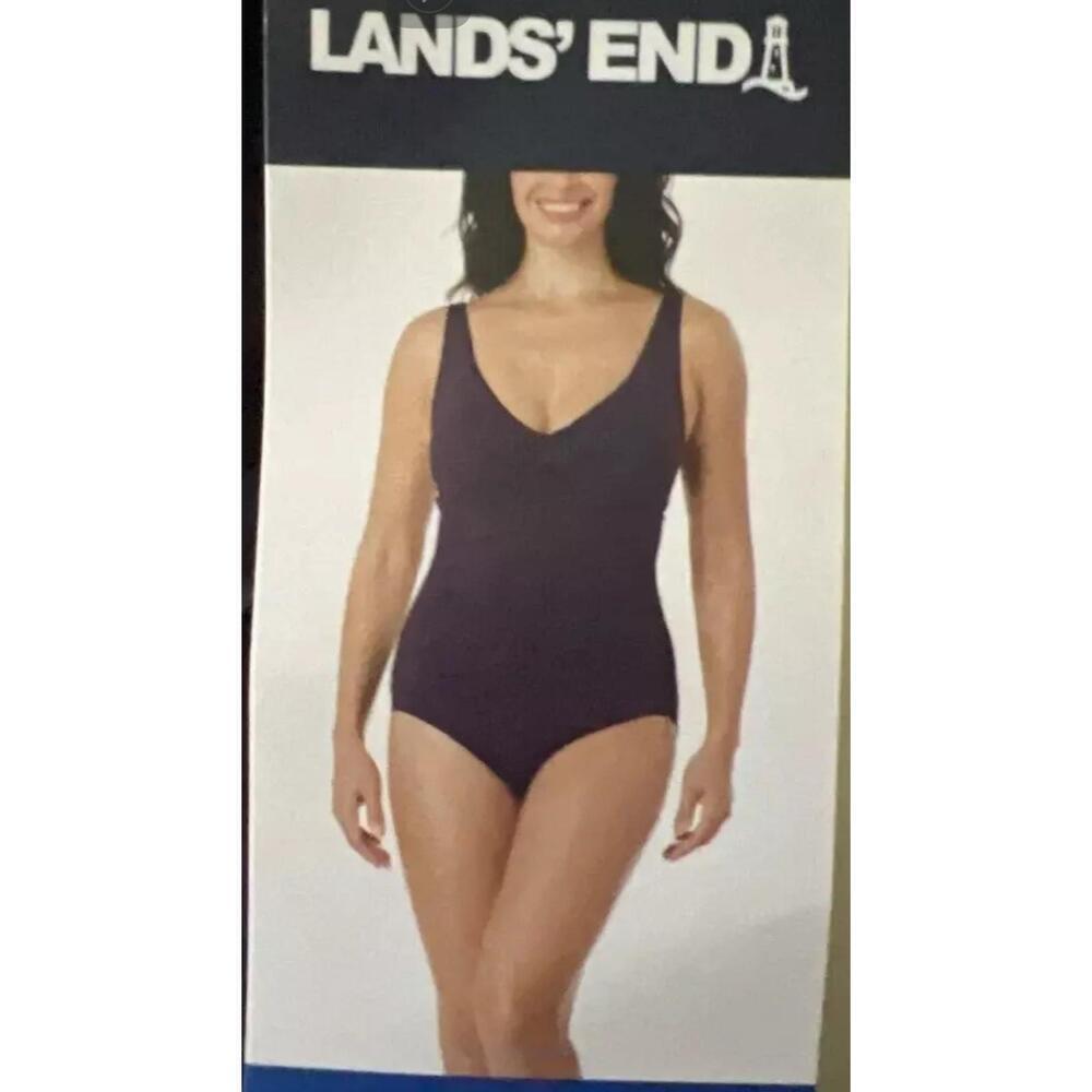 Lands End Womens Dark Purple  Bathing Swimsuit Size. M.  AY